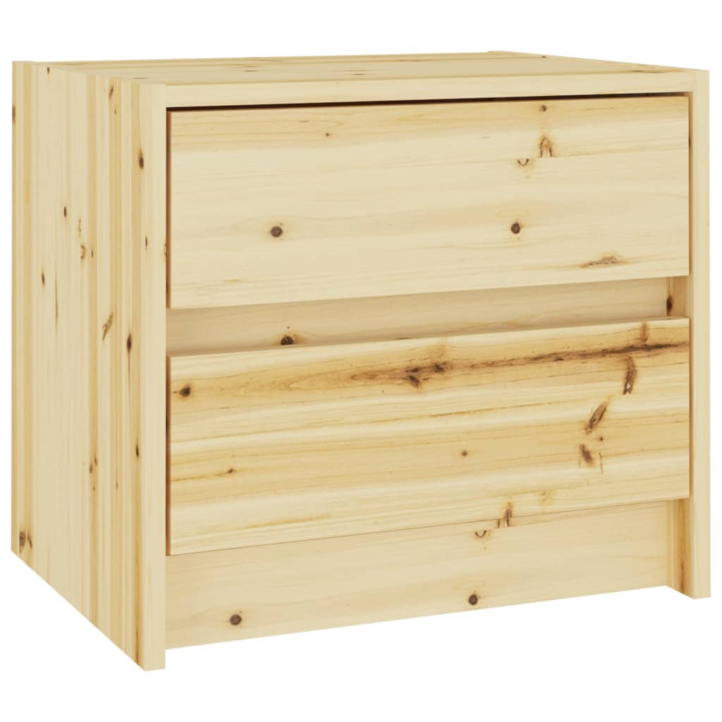 Mesitas De Noche 2 Uds Madera Maciza De Abeto 40x30,5x35,5 Cm_2
