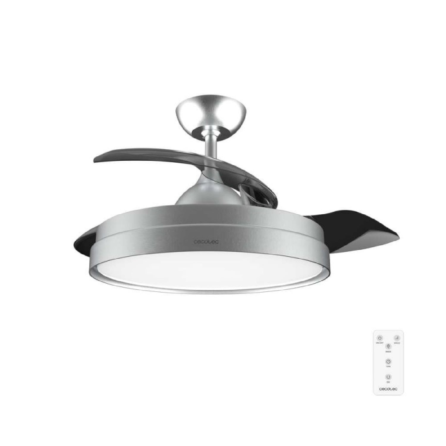 Cecotec Ventilador De Techo Con Luz Energysilence Aero 4300 Invisible Steel. 35w, 6 Velocidades, Aspas Retráctiles_0