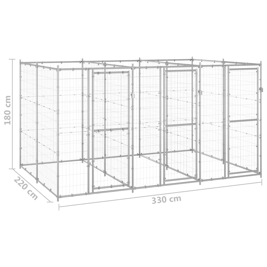 Perrera De Exterior De Acero Galvanizado 7,26 M²_5