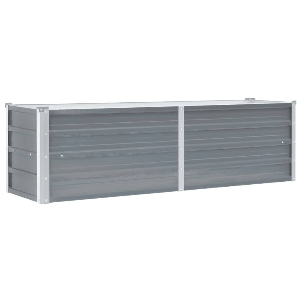 Arriate De Jardín De Acero Galvanizado Gris 160x40x45 Cm_0
