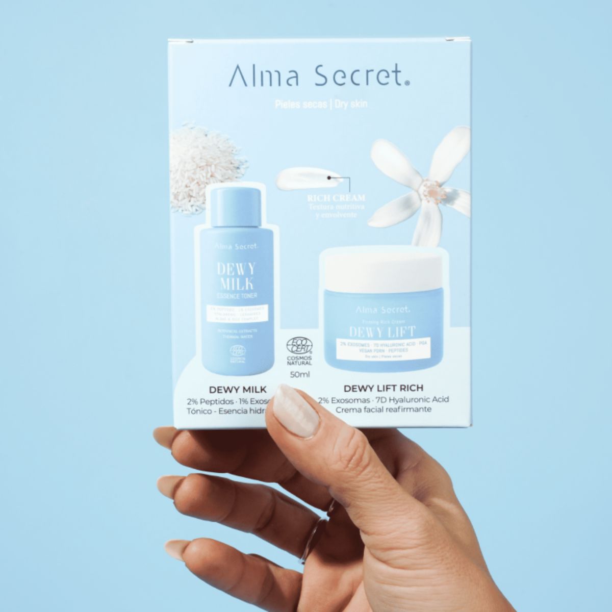 COFRE: CREMA DÍA DEWY LIFT "RICH" PIEL SECA 50 ML + MINI TÓNICO DEWY MILK 50 ML