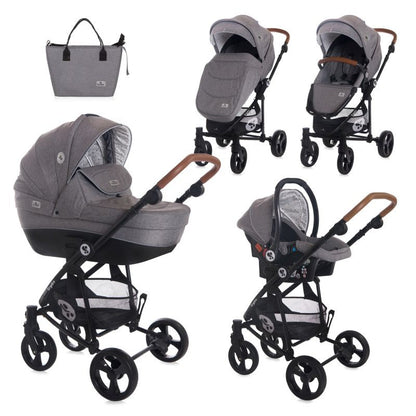 Carrito De Bebé Trio Con Capazo Duro Crysta Hasta 22 Kg Cool Grey_0