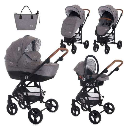 Carrito De Bebé Trio Con Capazo Duro Crysta Hasta 22 Kg Cool Grey_0