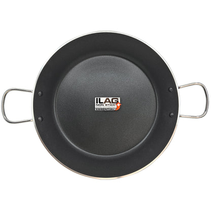 Briebe Paellera Inducción 42cm, 9-10 Raciones, Aluminio Prensado, Antiadherente Sin Pfoa, 3mm Espesor, Zafrán, Negro_0