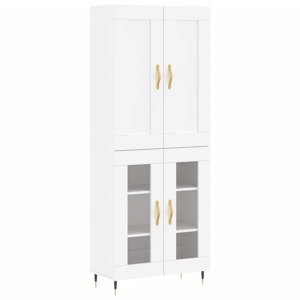 Aparador Alto Madera Contrachapada Blanco 69,5x34x180 Cm_1