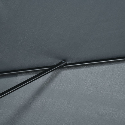 Outsunny Sombrilla Jardín Aluminio 200x300x253 Cm Inclinable Con Manivela Gris_3