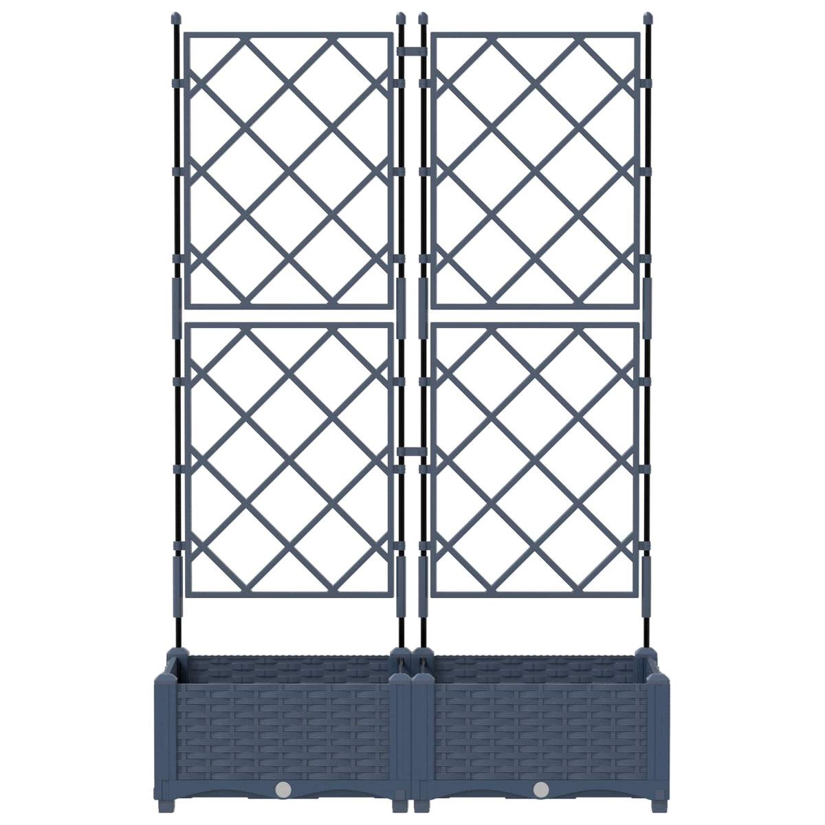 Macetero De Jardín 2 Uds. Gris 80 X 40 X 125,5 Cm Pp_3