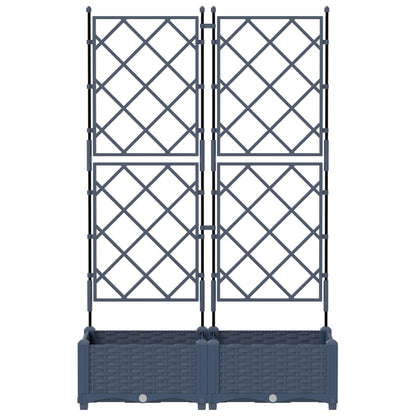 Macetero De Jardín 2 Uds. Gris 80 X 40 X 125,5 Cm Pp_3