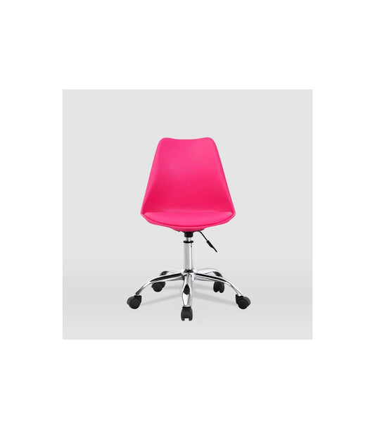Silla De Oficina Adriana Acabado Rosa. Alto: 85.5-100.5cm Ancho: 47.5cm Fondo: 54.5cm._0
