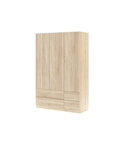Armario 3 Puertas Abatibles 4 Cajones Acabado Roble. 200cm(alto). 135cm(ancho). 52cm(fondo_2