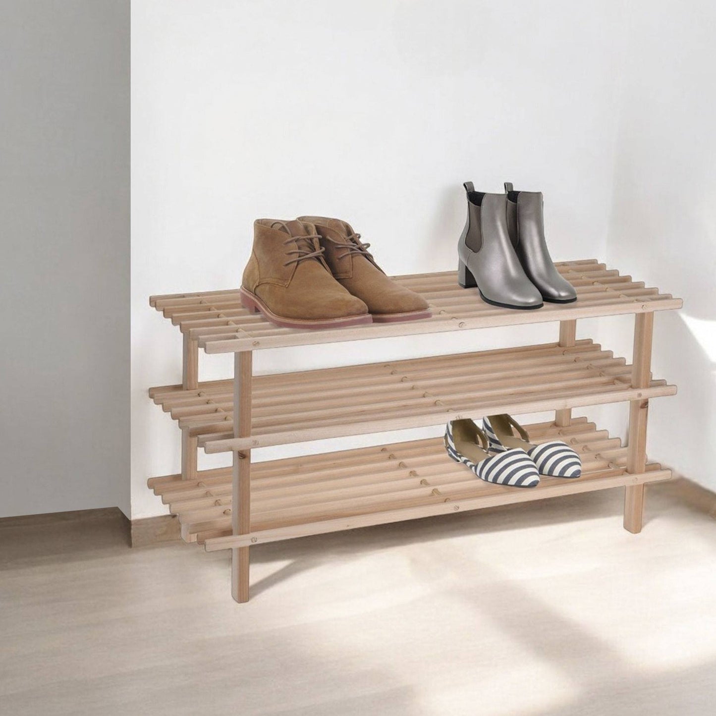 Well Home Zapatero De Madera 3 Baldas 77x26x40cm_3