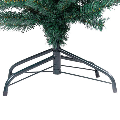 Vidaxl Árbol De Navidad Delgado Con Luces Y Soporte Pvc Verde 150 Cm_5