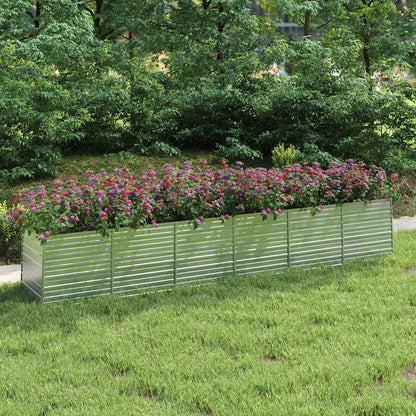 Arriate De Acero Galvanizado Plateado 480x80x77 Cm_1