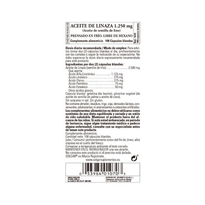 Óleo de Linhaça Solgar 100 pérolas 1250mg