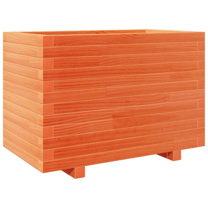 Jardinera Madera Maciza De Pino Marrón Cera 70x40x49,5 Cm_0