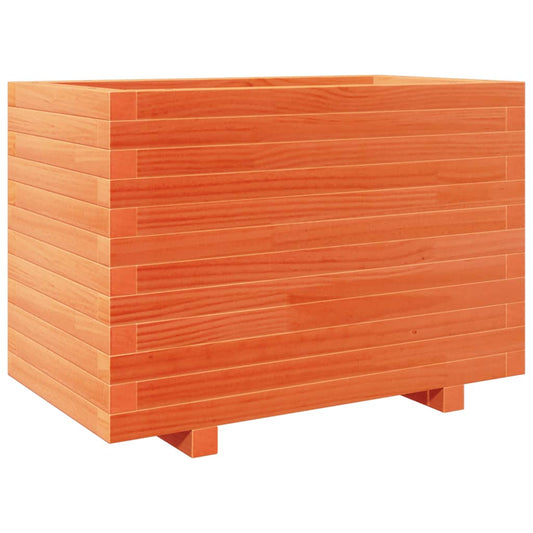 Jardinera Madera Maciza De Pino Marrón Cera 70x40x49,5 Cm_0