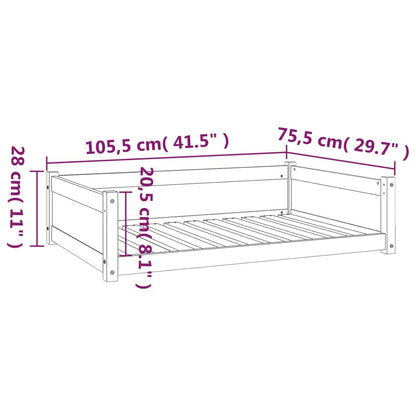Vidaxl Cama Para Perros Madera Maciza De Pino Negro 105,5x75,5x28 Cm_2