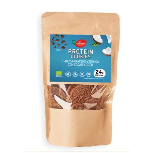 Biscoitos proteicos de cacau e coco BIO, 130 g