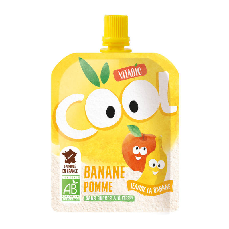 Vitabio Cool Fruits Maçã e Banana Pouch 4 x 90 g
