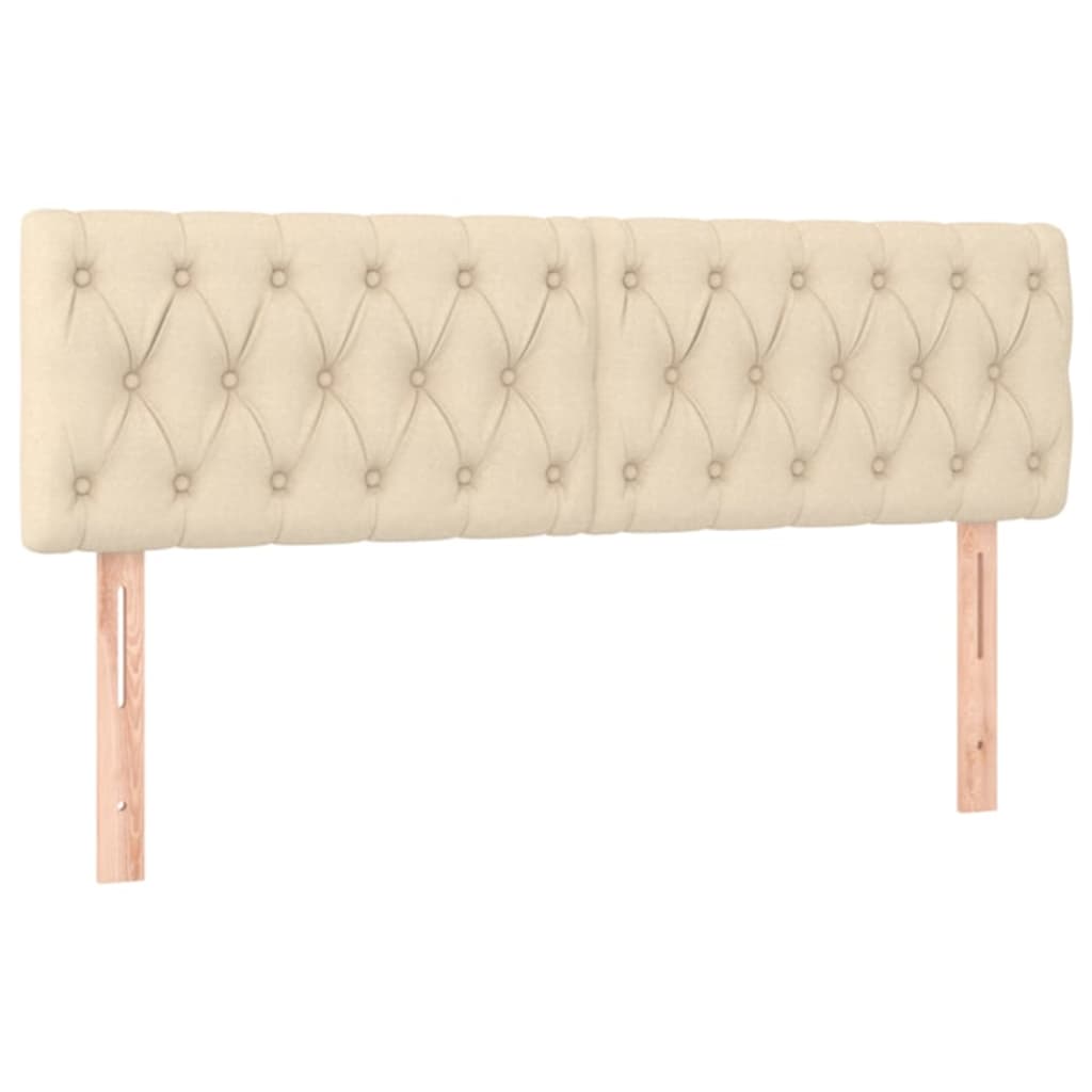 Cama Box Spring Con Colchón Y Led Tela Crema 160x200 Cm / Vetonek_4