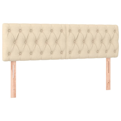 Cama Box Spring Con Colchón Y Led Tela Crema 160x200 Cm / Vetonek_4