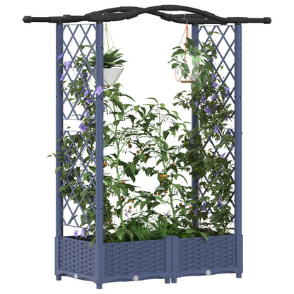 Cama Elevada Con Trellis Y Techo Gris 124 X 40 X 123 Cm Pp_2
