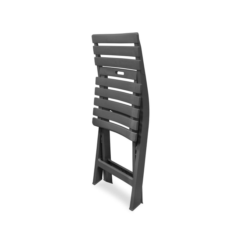 Pack 2 Sillas De Exterior Plegables Hoku Polipropileno, Antracita, 44 X 78 X 41_5