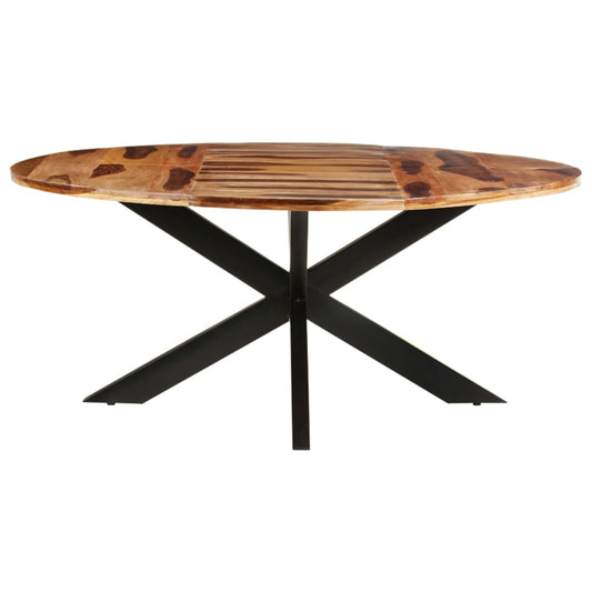 Mesa De Comedor Redonda Madera Acacia Acabado Miel 175x75cm_0