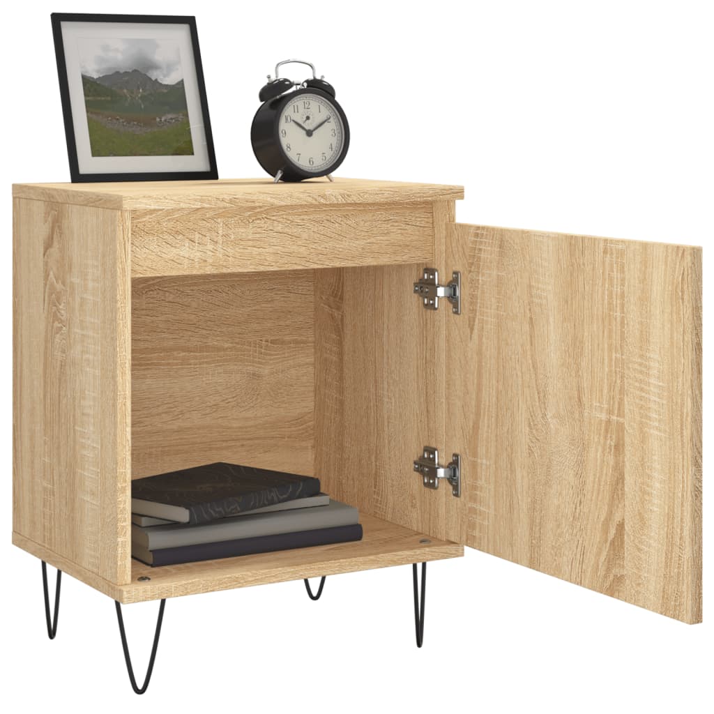 Mesitas Noche 2 Uds Madera Ingeniería Roble Sonoma 40x30x50 Cm_2
