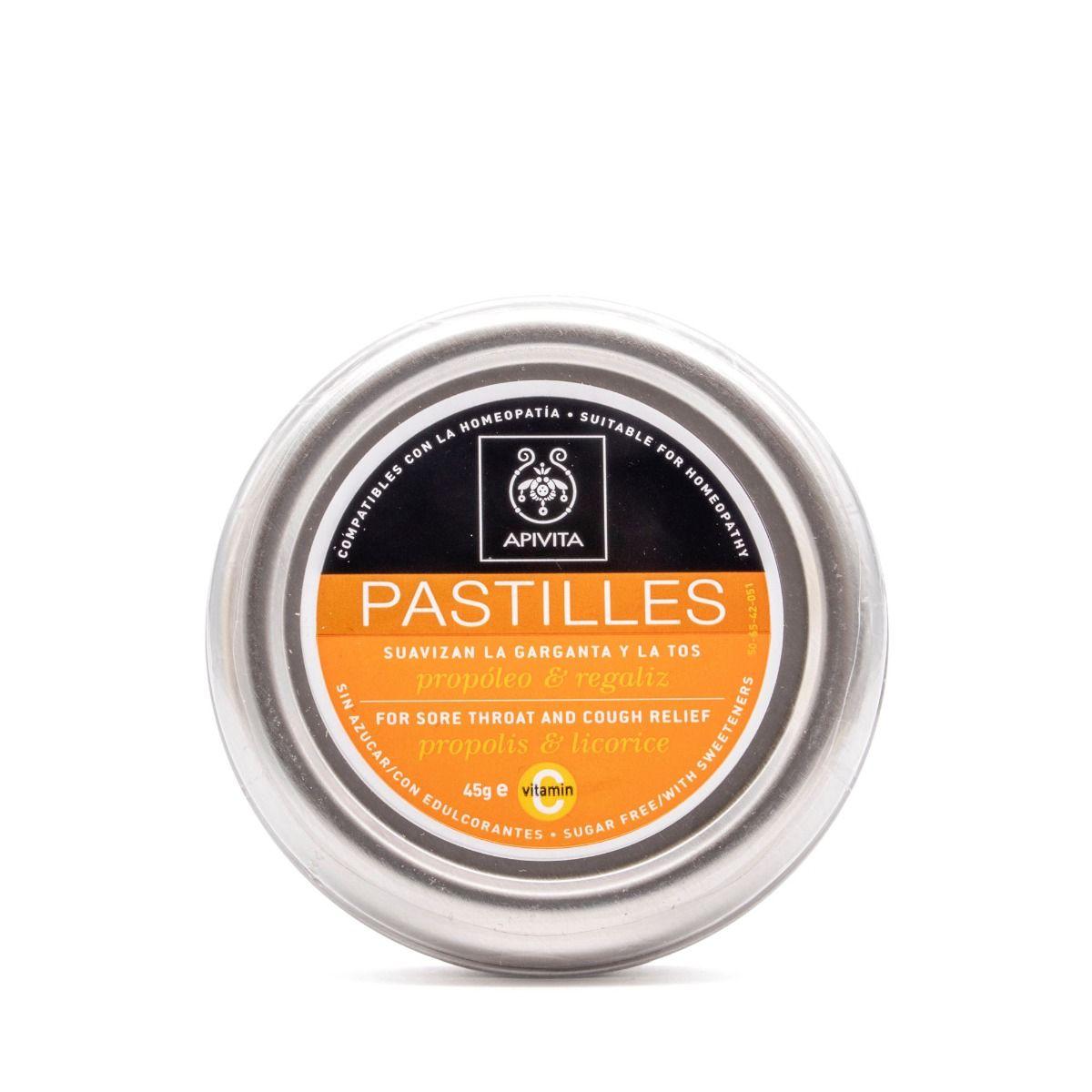 Pastilhas Apivita Alcaçuz e Própolis para Dor de Garganta e Tosse 45g