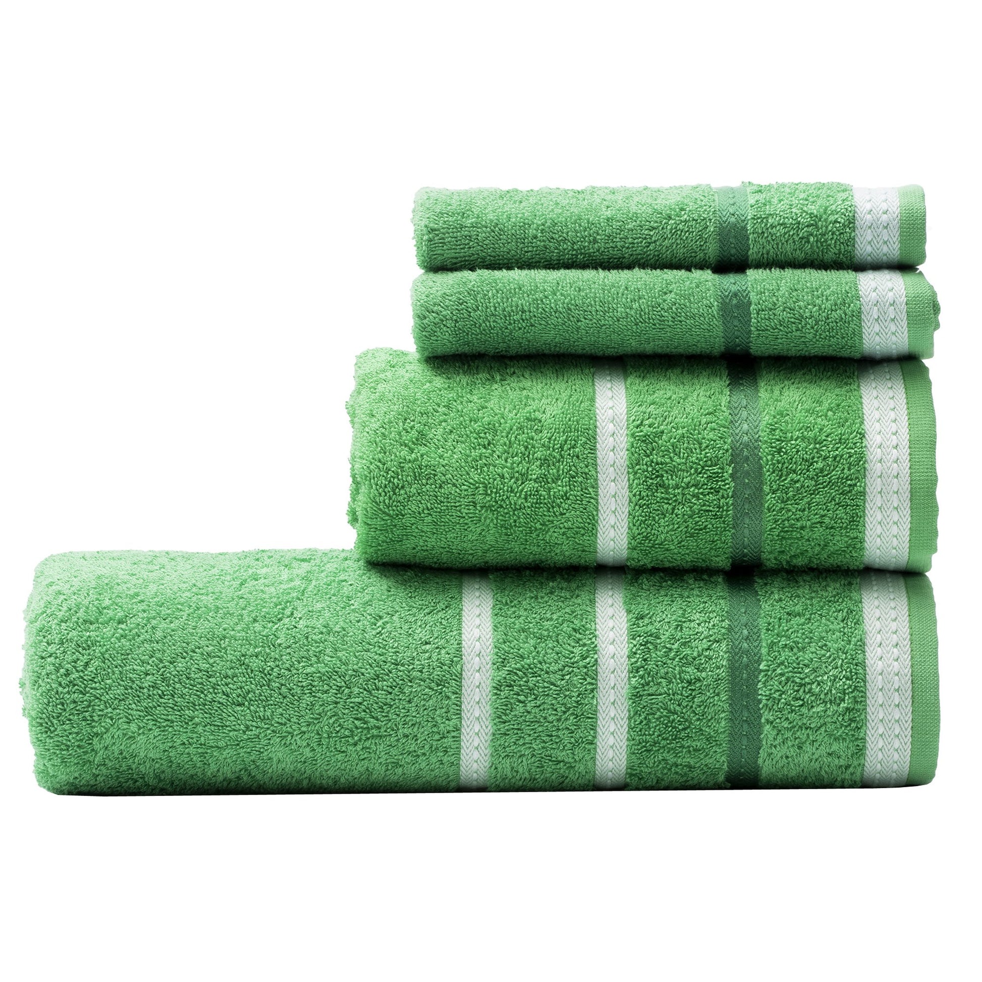 Set 4pc Toalla De Baño (1pc Toalla 50x90 + 1pc Toalla 70x140 Cm + 2pc Guantes De Ducha 15x21cm) 100% Algodón 450gsm Verde Rainbow_3