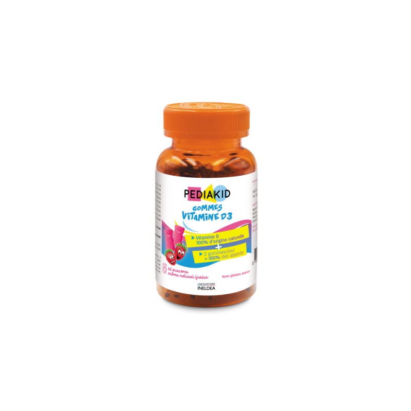 Gominolas Vitamina D Sabor Fresa 60 Ositos Pediakid_0