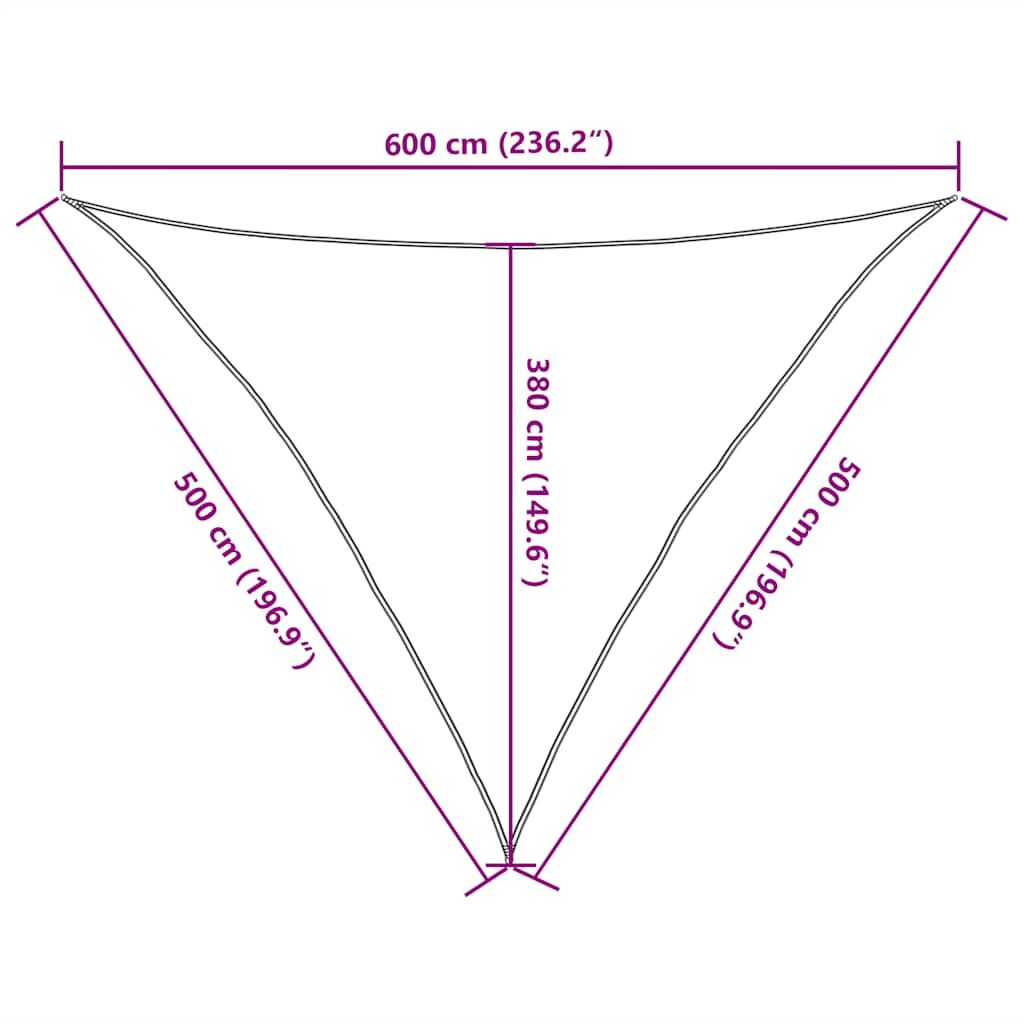 Vidaxl Toldo De Vela Triangular Hdpe Azul 160 G/m² 5x5x6 M_2