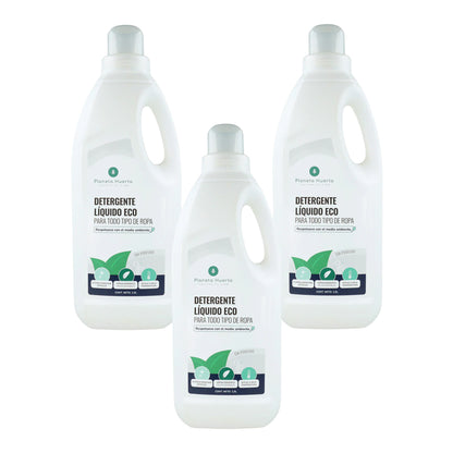 Pack de 3 Detergentes Líquidos para Roupa Planeta Huerto ECO Sem Perfume 1,5 Litros