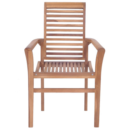 Vidaxl Sillas De Comedor 8 Unidades Madera De Teca Con Cojines Beige_3