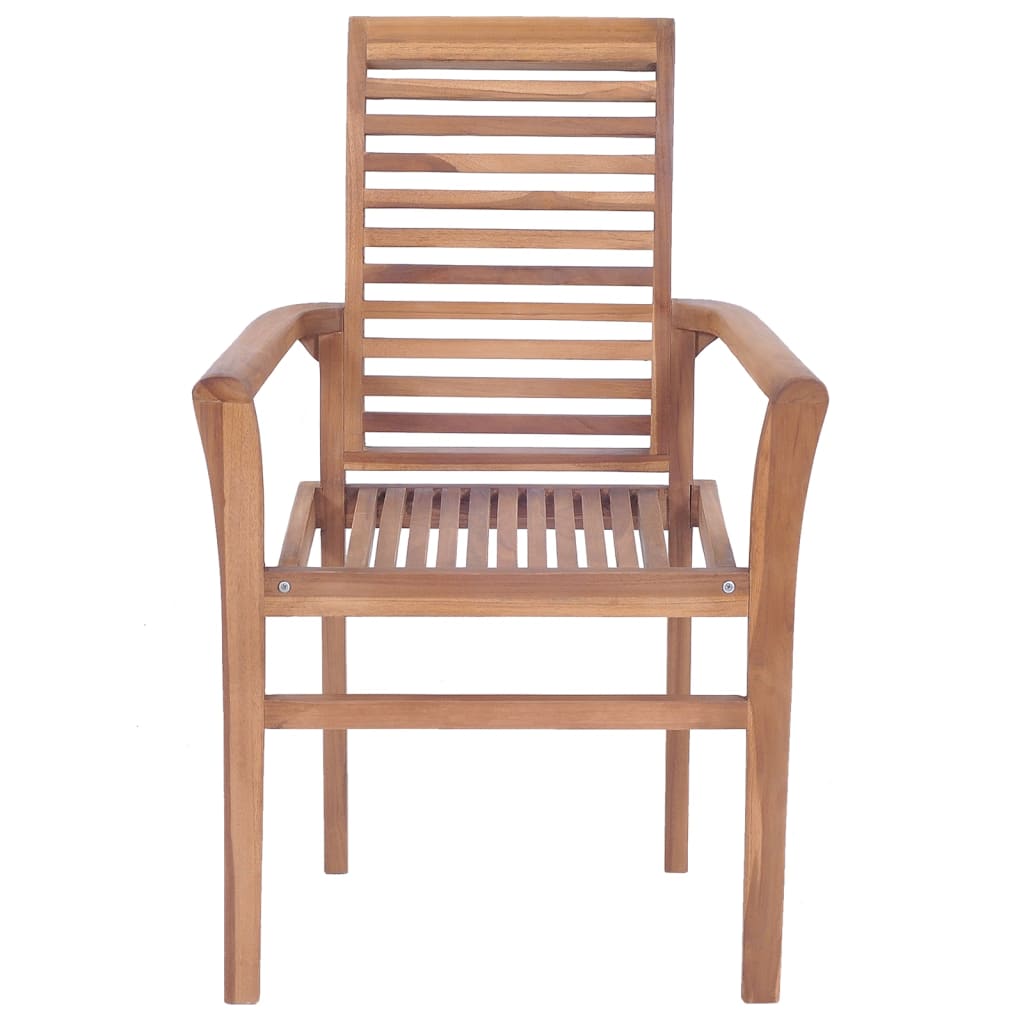 Vidaxl Sillas De Comedor 6 Uds Madera Maciza Teca Y Cojines Rojo Tinto_3