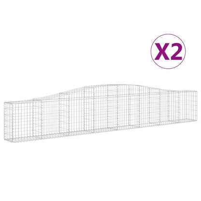 Cestas De Gaviones 2 Uds Forma De Arco Hierro 400x30x60/80 Cm_0
