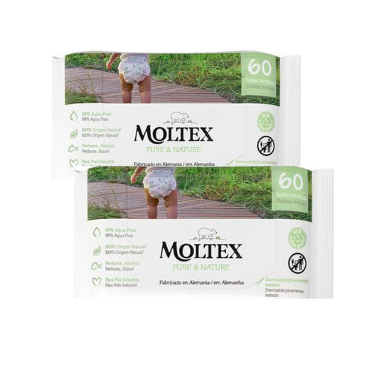 PROMOÇÃO ESPECIAL Toalhitas Húmidas Moltex Pure &amp; Nature, 120 Unidades