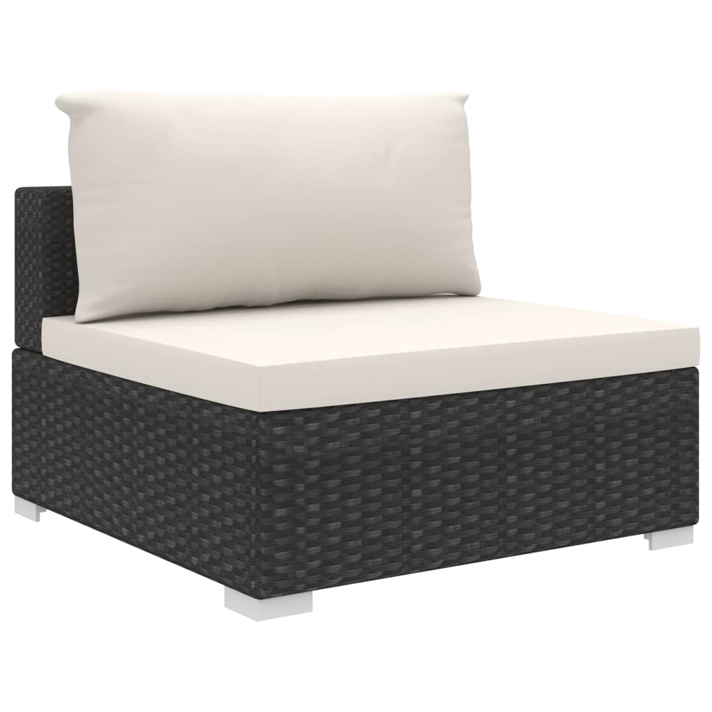 Vidaxl Set De Muebles De Jardín 9 Pzas Y Cojines Ratán Sintético Negro_5