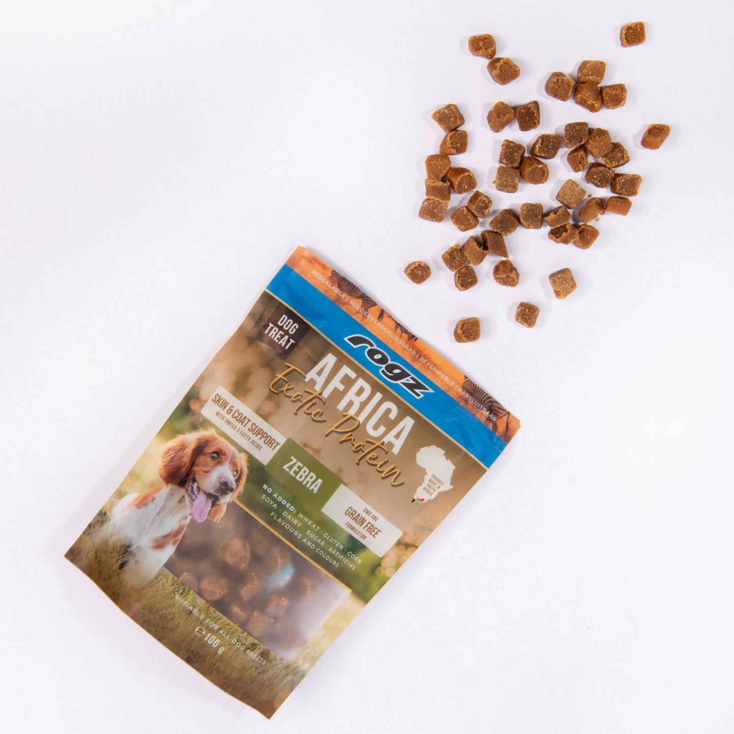 Rogz Snack Piel Y Pelo Para Perros De Cebra 6x100g Con Omega 3 Y 6_2