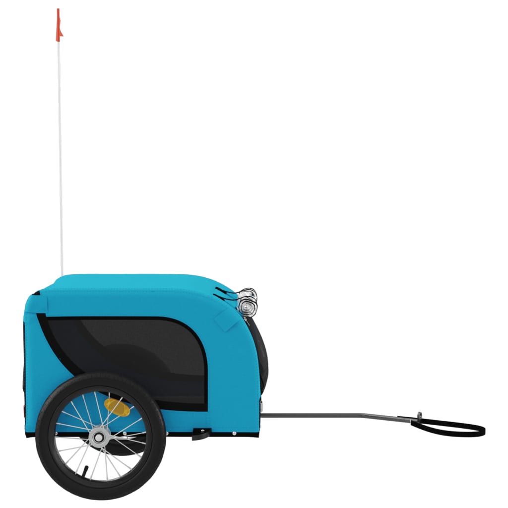 Remolque De Bicicleta Mascotas Hierro Tela Oxford Azul Negro_3