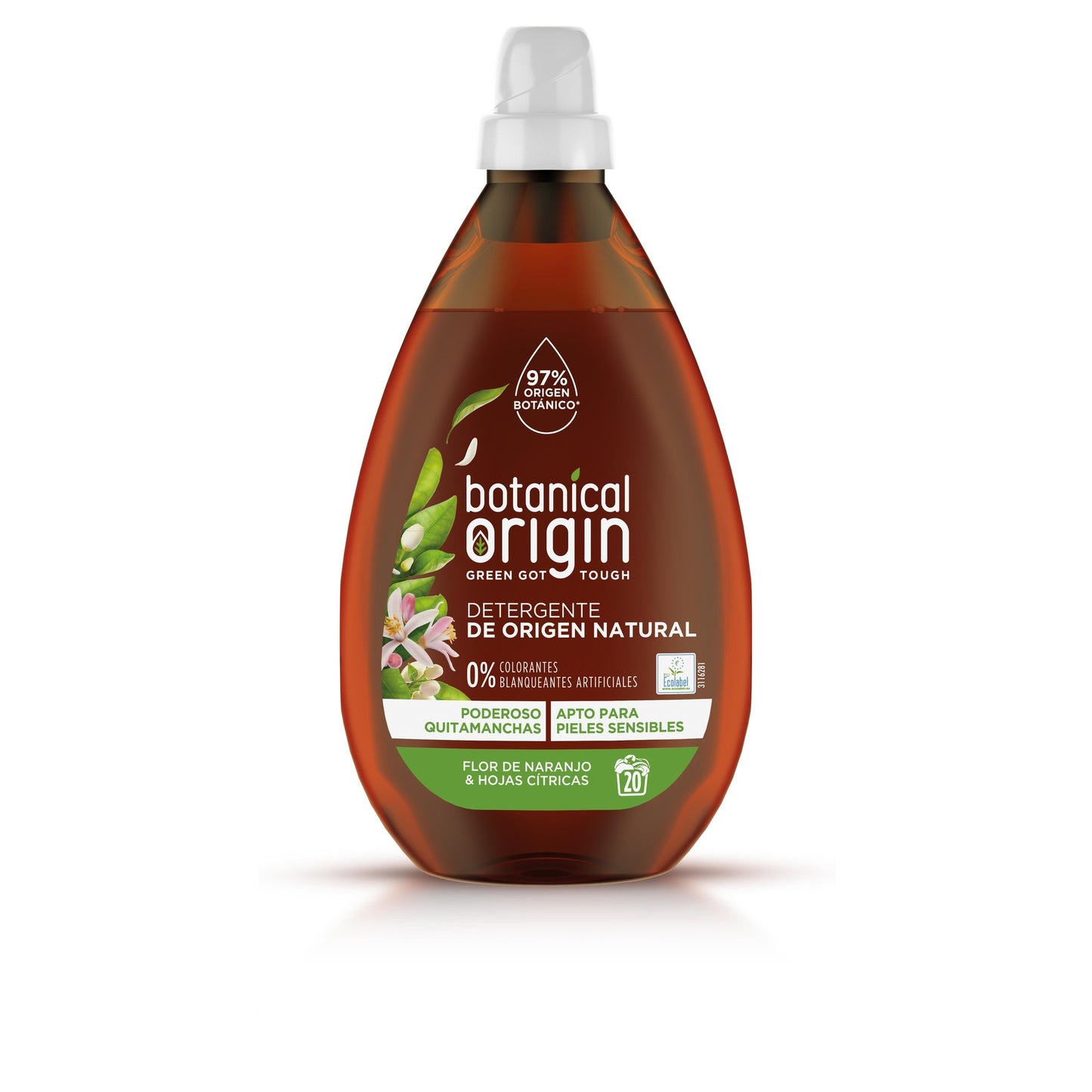 Detergente para roupa cítrico, 20 doses. Origem botânica