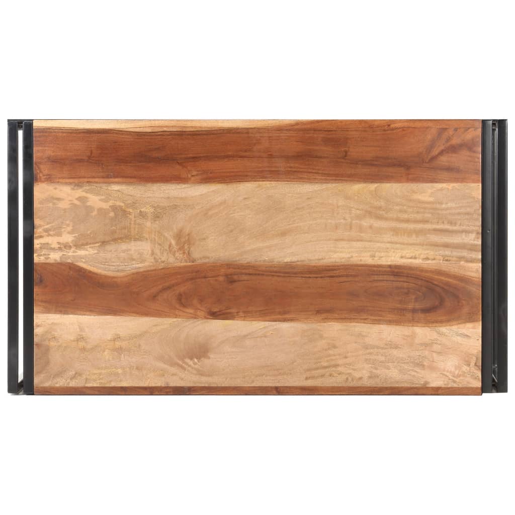 Mesa De Centro De Madera Maciza De Acacia 100x55x45 Cm_2