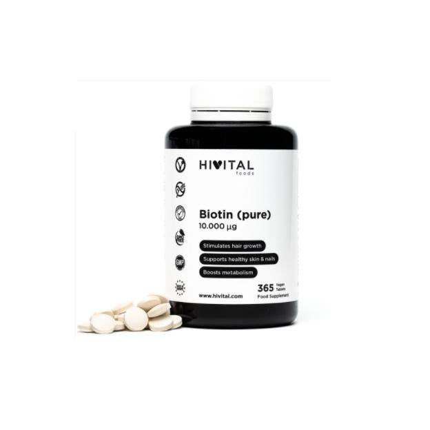 Biotina 10.000 mcg Hivital 365 comprimidos vegan