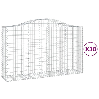 Cestas Gaviones 30 Uds Forma De Arco Hierro 200x50x120/140 Cm_0