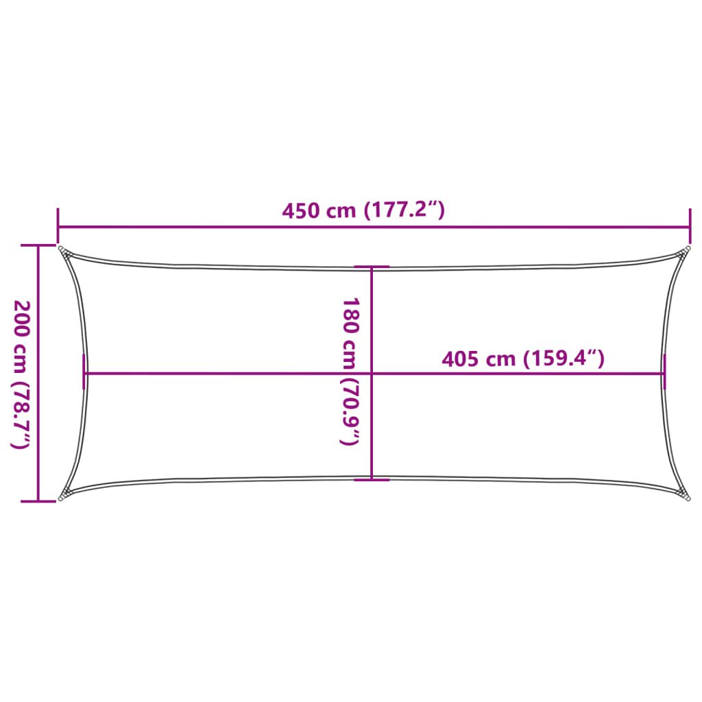 Vidaxl Toldo De Vela Rectangular Hdpe Amarillo 160 G/m² 2x4,5 M_2