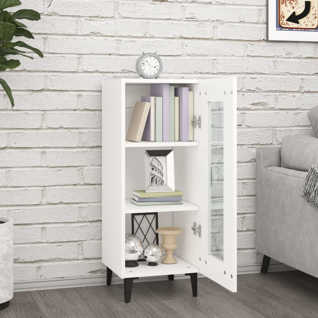 Aparador De Madera Contrachapada Blanco 34,5x34x90 Cm / Vetonek_5