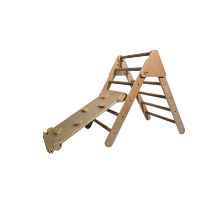 Triángulo Pikler + Rampa de escalada. Talla grande. Encerado ecológico_0