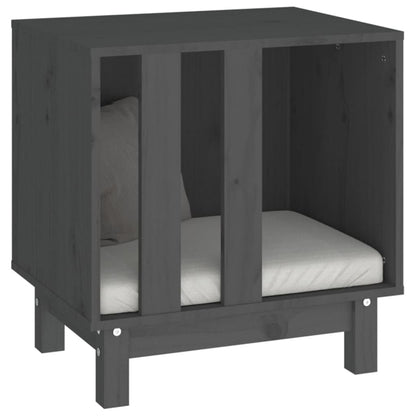 Vidaxl Caseta Para Perros Madera Maciza De Pino Gris 50x40x52 Cm_3
