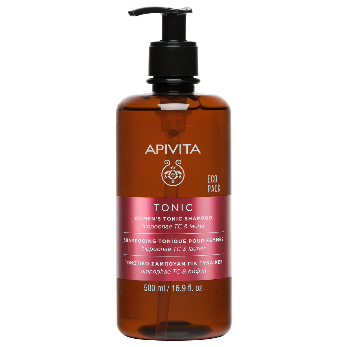 Champô tonificante para mulher contra a queda de cabelo - Ecopack APIVITA, 500 ml